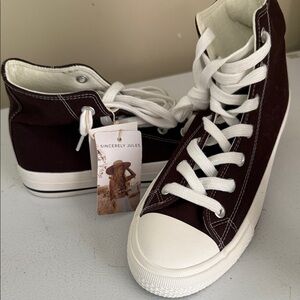 Sincerely Jules Brown High-Top Sneakers